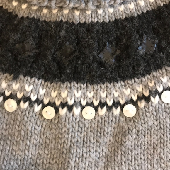 B. MOSS Soft GRAYBLACK Sweater wButtons Sz M - Picture 4 of 6